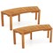 Natural Acacia Wood Garden Bench, Backless Design and Outdoor Seating
